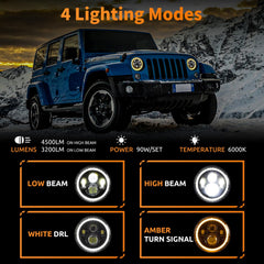 HILLSKING halo lit night scene with DRL on, increases daytime and night visibility