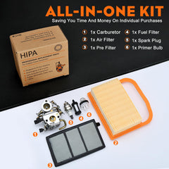 HIPA kit components laid out to show all included parts for fast service
