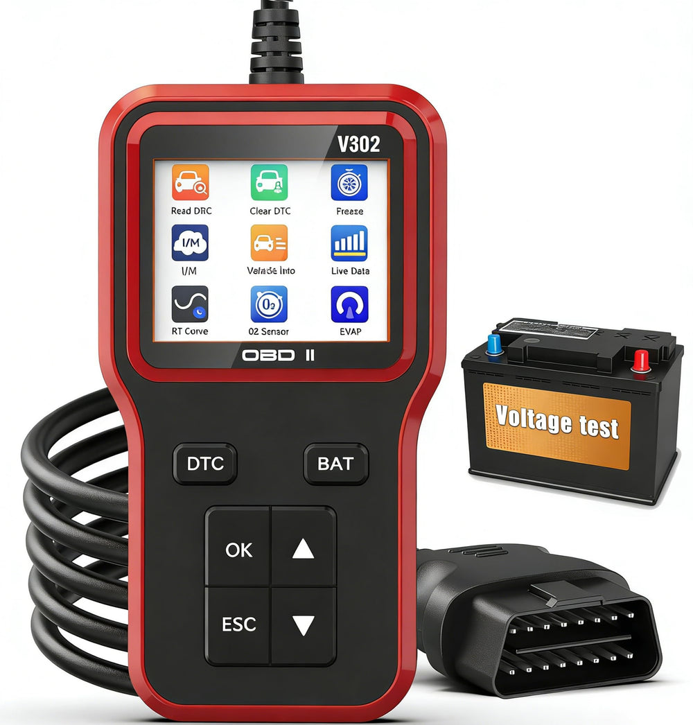 HipEpic front view of OBD2 scanner showing compact design and color screen for easy diagnostics