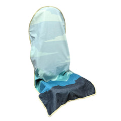 Hirritale front seat cover full view showing protective fit and clean look