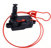 HiSport front view of fuel door lock actuator showing mounting points and fitment benefit