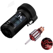 HK compressor front view showing trumpet and compact casing, highlighting loud sound