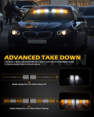 HLauto strobe bar mounted on windshield improving on-road presence