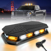 HLauto strobe bar front view showing amber and white LEDs for high visibility