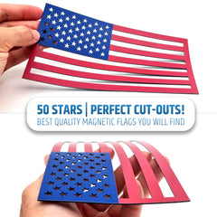 HMmagnets reverse-design flag mounted on passenger side ensures forward-facing stars