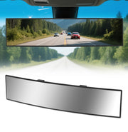 HmmtyRack front view of full 16-inch panoramic mirror improving rear visibility
