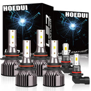HOEDUI front packaging showing full 6-bulb kit and vehicle compatibility benefit