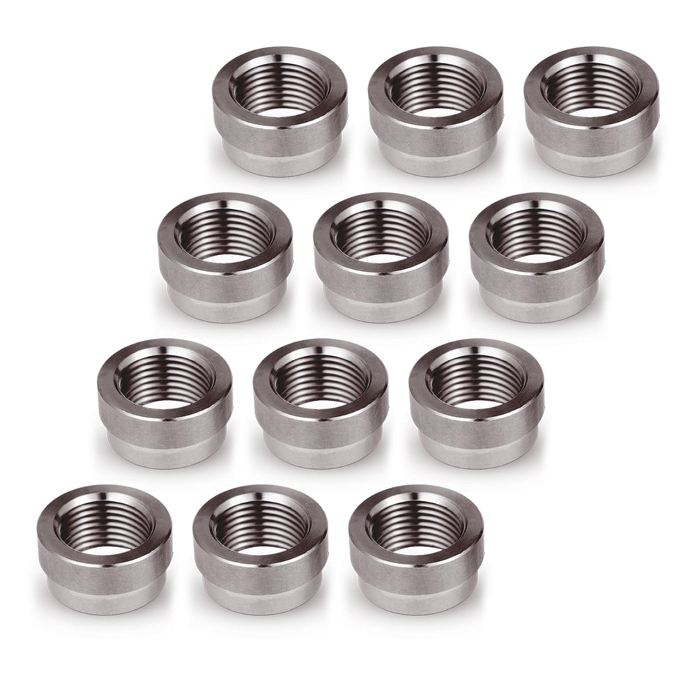 HOHNNYREET front view of 12-piece O2 sensor bungs showing package contents and durability