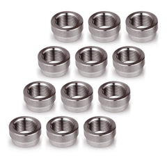 HOHNNYREET front view of 12-piece O2 sensor bungs showing package contents and durability