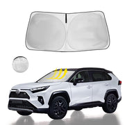 HOHUIGO front view showing custom-fit on RAV4 windshield keeps cabin cool