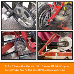 HOLATO close-up of T8F roller chain showing durable alloy construction