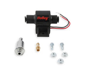 Holley front view showing compact pump and mounting points for easy fit