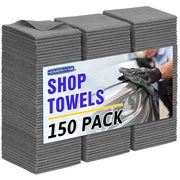 HOMERHYME front stack of 150 grey cloths showing quantity and neat packaging for convenience