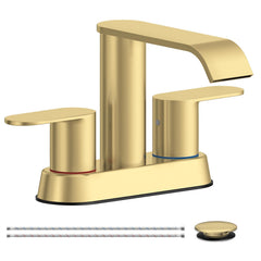 Homevacious faucet front profile showing elegant brushed-gold finish and benefit of refined design