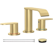 Homevacious front view of brushed gold faucet showing elegant design benefit: visual upgrade