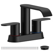 Homevacious matte black faucet front view showing sleek modern look and easy control