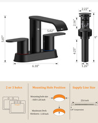 Homevacious waterfall spout close-up showing smooth splash-reducing flow benefit