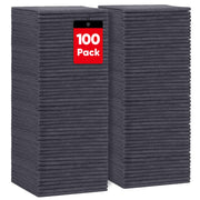 HOMEXCEL front pack showing 100 grey microfiber towels and bulk value