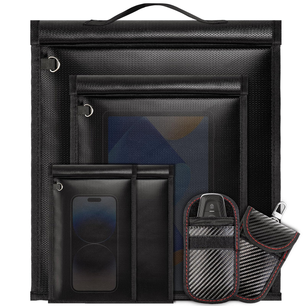 HONGDDY front view of 6-pack Faraday kit protecting multiple devices
