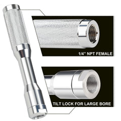 HOOTSUM knurled handle detail offering secure grip while inflating tires