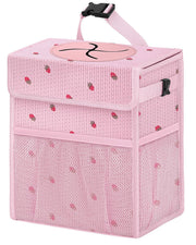 HORJONES corduroy front view showing stylish trash can and neat interior benefit