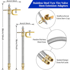 Hotop close-up of stainless steel braided hose and copper nut, durable construction