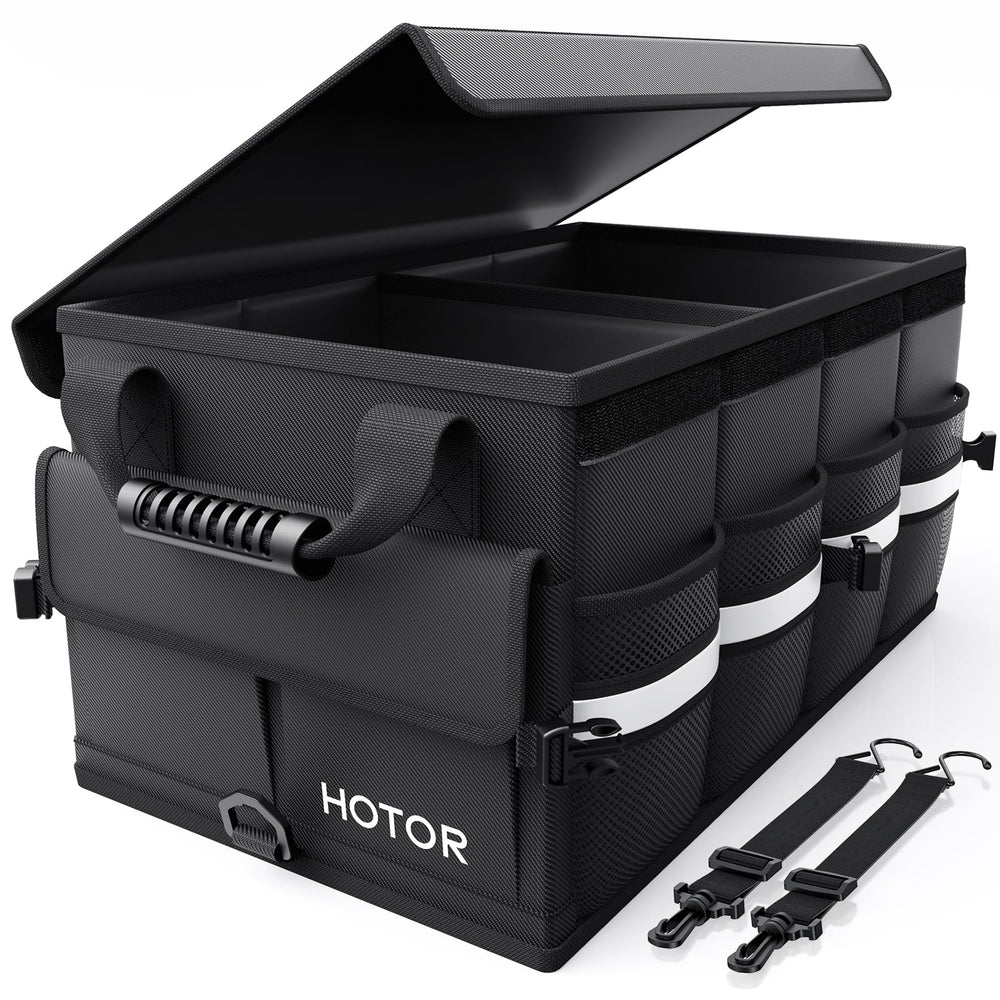 HOTOR front view open showing two compartments and organized cargo
