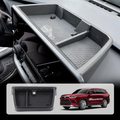 HOUCLEMIC front view installed in Grand Highlander showing tidy storage benefit