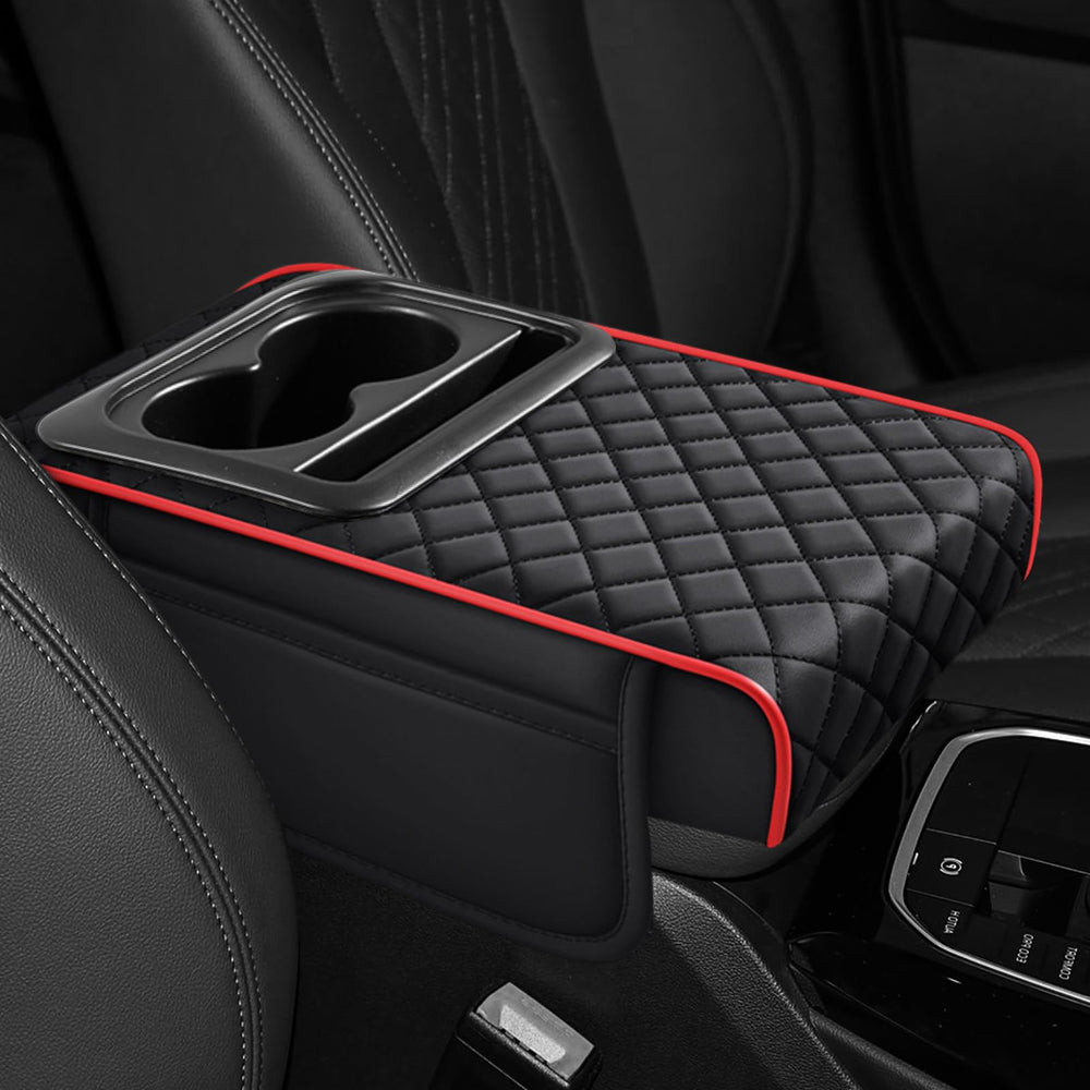 Hovom front view armrest cover showing neat fit and improved comfort