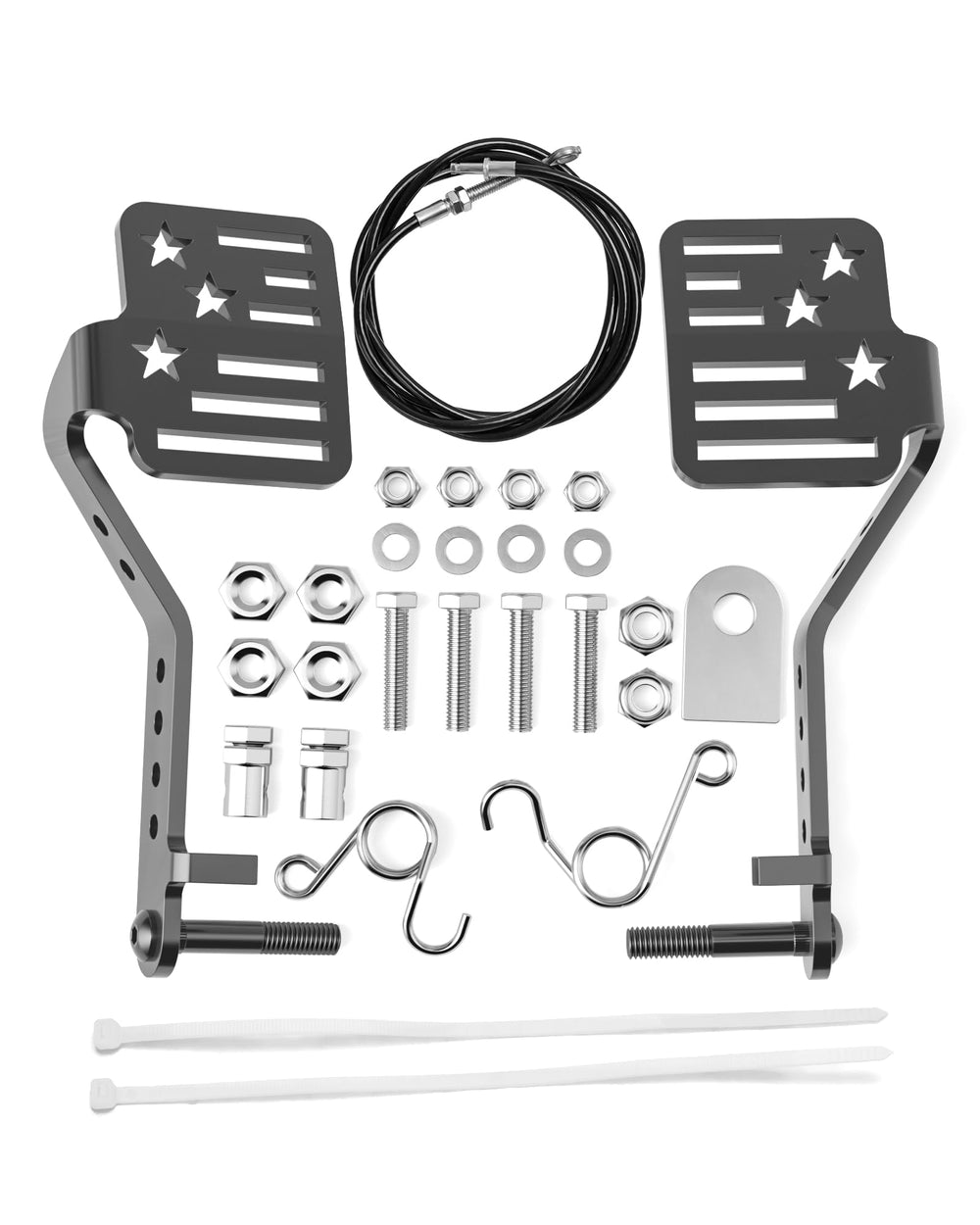 HOWBOW front view of complete big pedals kit showing included parts and benefits