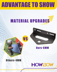 HOWBOW close-up of thick 1/4 inch steel plate demonstrating durable construction
