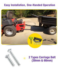HOWBOW rubber-covered hitch pin with R-clip and secure one-handed operation