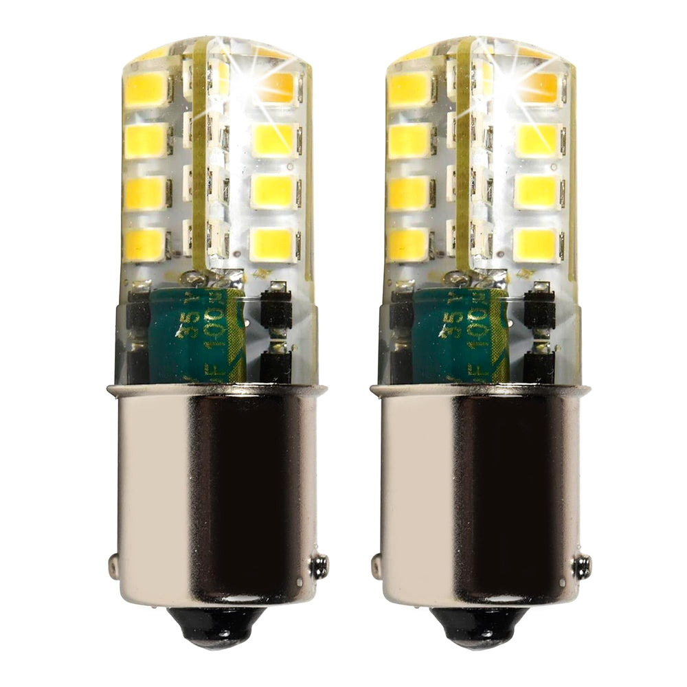 HQRP front view of 1156 bulbs showing full lamp design and bright output