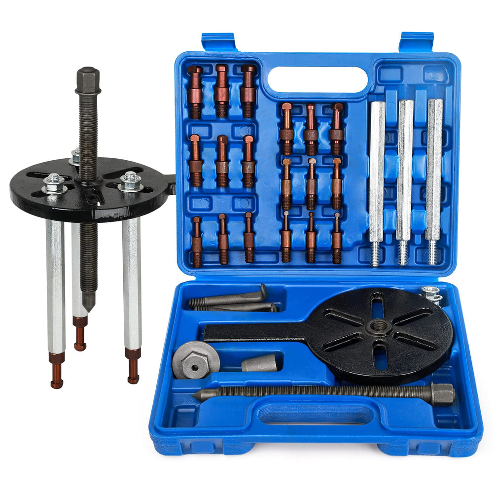 HQSSWUCH front view of the complete bearing puller set showing components and case, durable organization