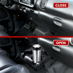 Hsbang cup holder holding a bottle and cup to show capacity and stability