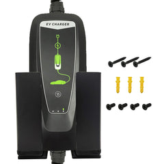 HTLAKIKJ front view of mounted EV charger holder showing neat organization and secure fit