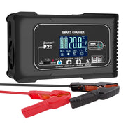 HTRC front panel display showing charge status and mode for quick monitoring