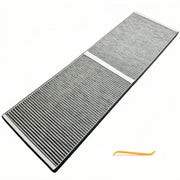 HTWORK front packaging showing Tesla Model X compatible filter and easy replacement benefit