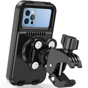 HUANLANG front view mounted on handlebar showing secure fit and stability