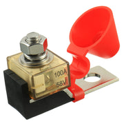 HUAREW front view of MRBF fuse holder showing compact housing and red cap for safe installation