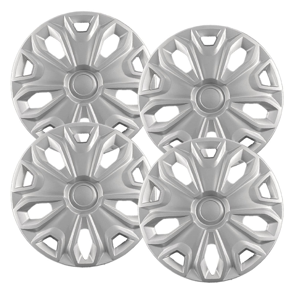 Hubcaps.com 16-inch front view showing silver finish and clean look