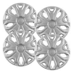 Hubcaps.com 16-inch front view showing silver finish and clean look