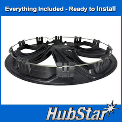 HubStar hubcap mounted on steel wheel illustrating easy installation benefit