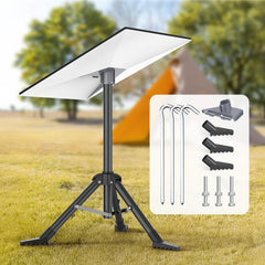 Hugener tripod front view showing full assembled mount and stable base
