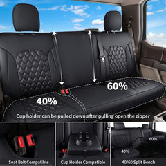 Huidasource split 40/60 bench folded to show independent seat access