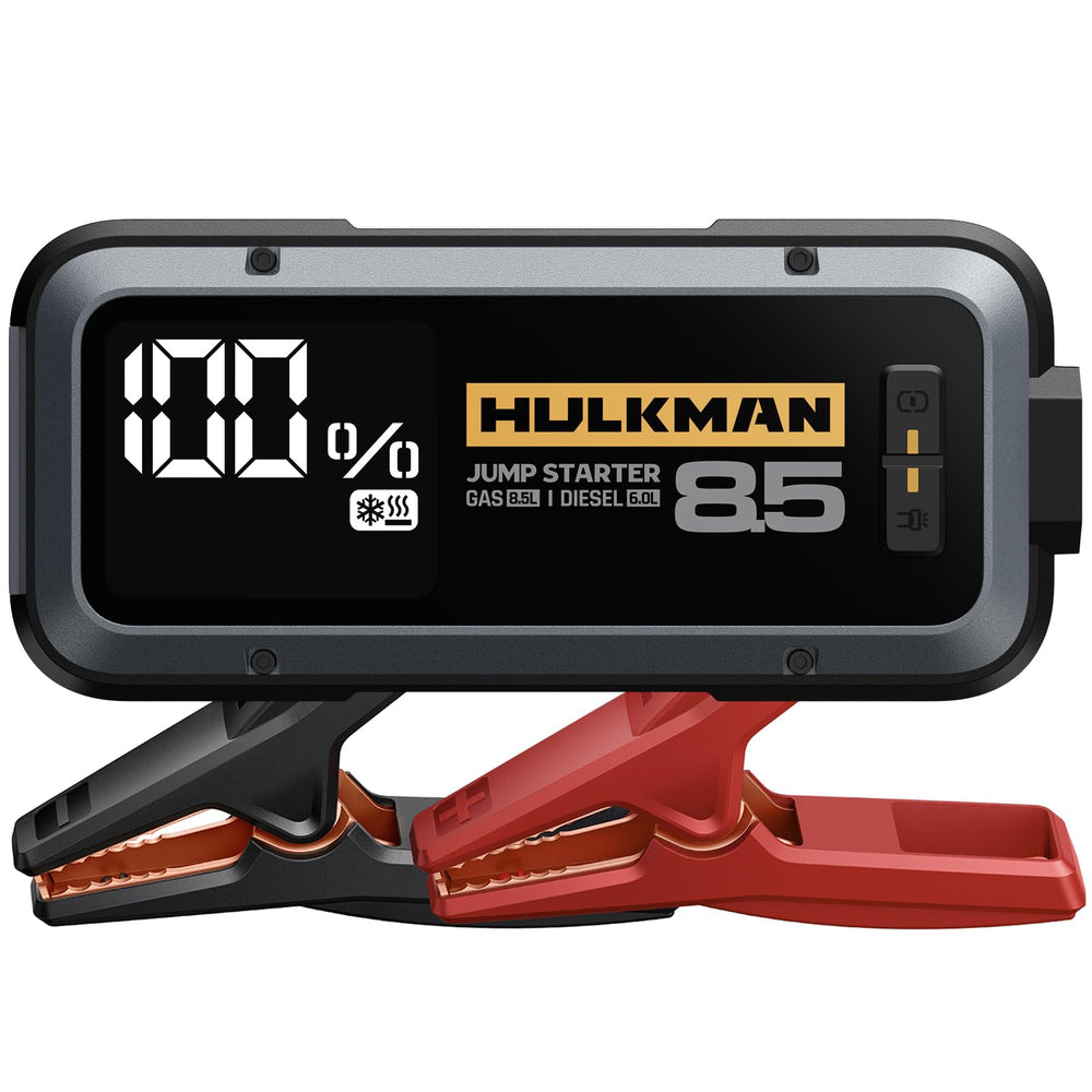 Hulkman Alpha85S front display showing status and battery level for quick checks