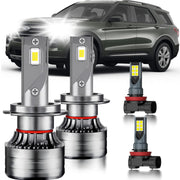 HUOKEDS front packaging showing four-bulb kit and clear upgrade benefits