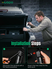 HUOPO gas strut installed on a toolbox lid, demonstrates smooth lift and secure hold
