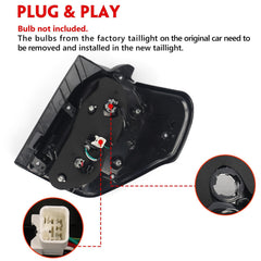 Huray left tail light backside showing mounting points and plug connector for easy install