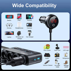 HURMAI independent switches and lighter sockets, lets you control each port